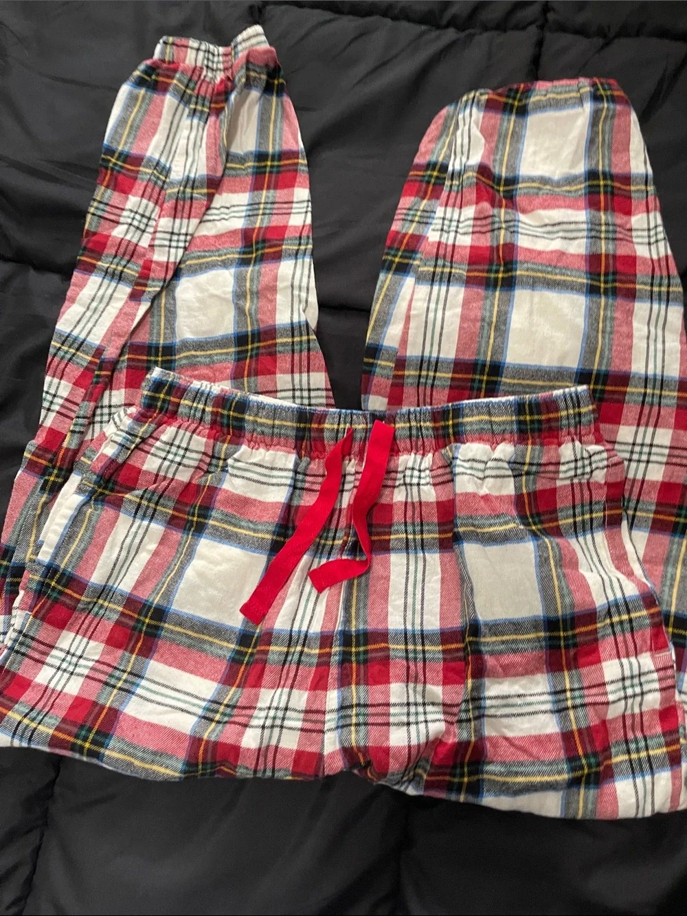 Kids Red Plaid Cotton Pajama Pants - Brand Unspecified